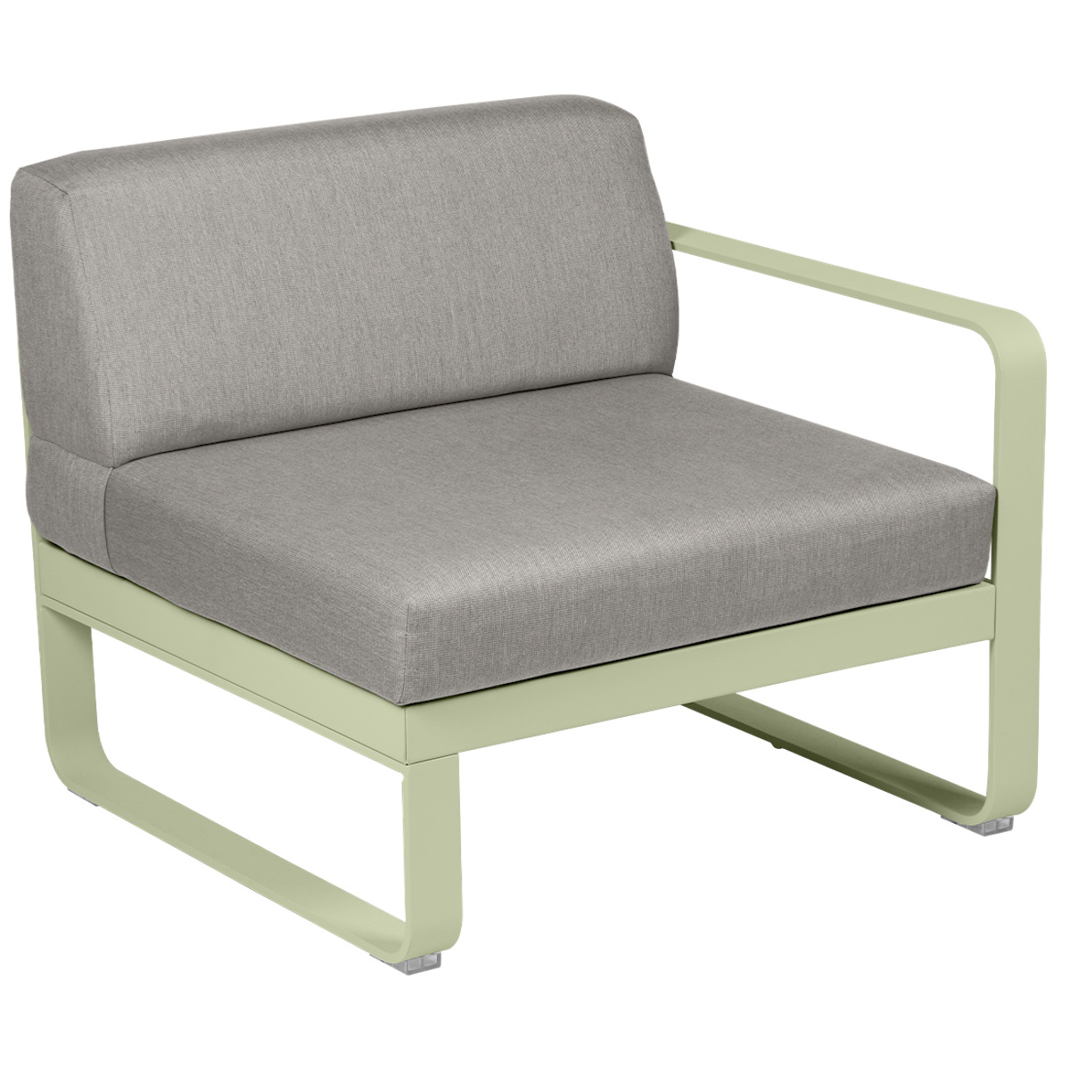 Module droit 1 place BELLEVIE Fermob vert tilleul-taupe grisé