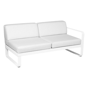 Module droit 2 places BELLEVIE Fermob blanc coton-blanc grisé