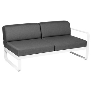 Module droit 2 places BELLEVIE Fermob blanc coton-gris graphite
