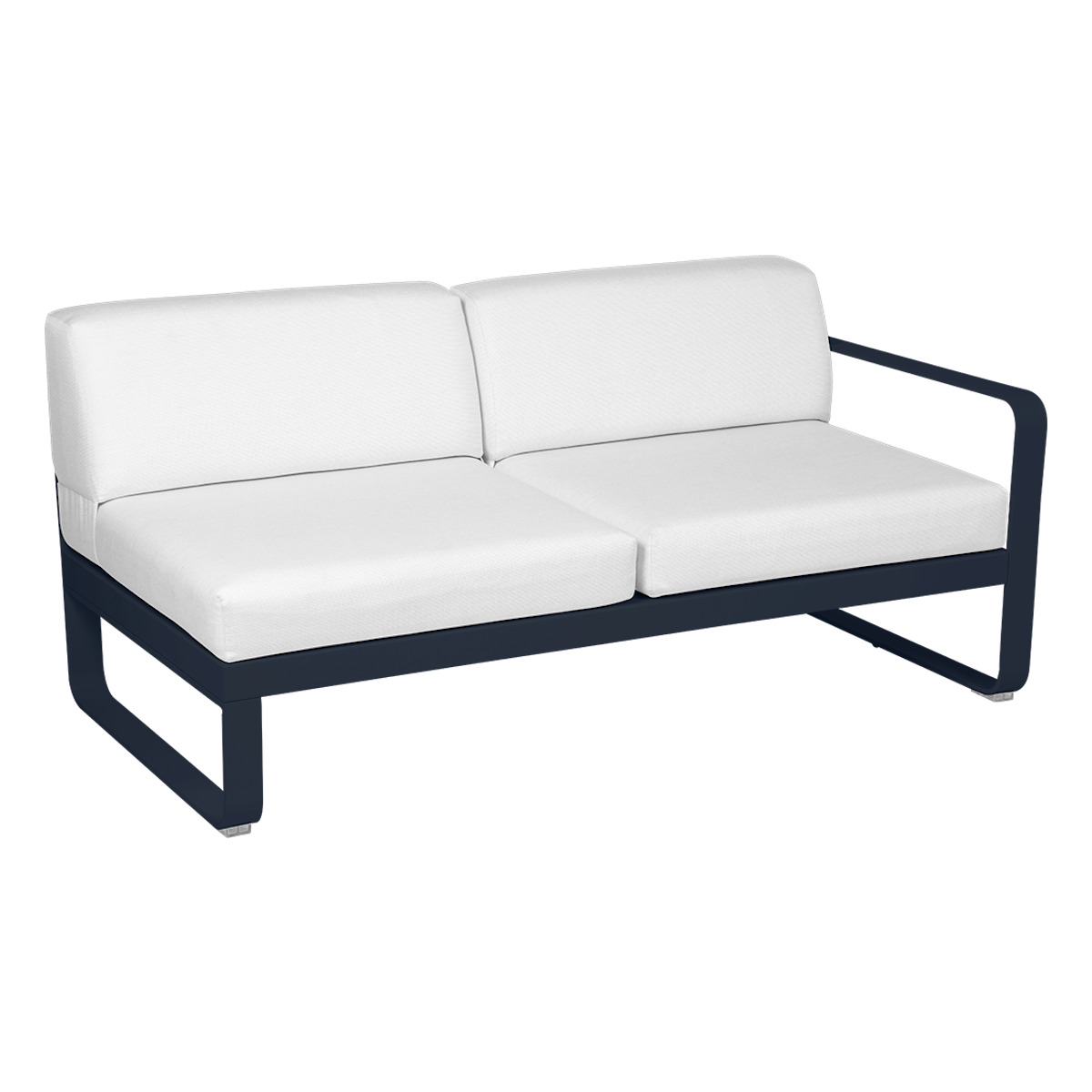 Module droit 2 places BELLEVIE Fermob bleu abysse-blanc grisé