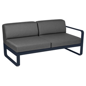 Module droit 2 places BELLEVIE Fermob bleu abysse-gris graphite