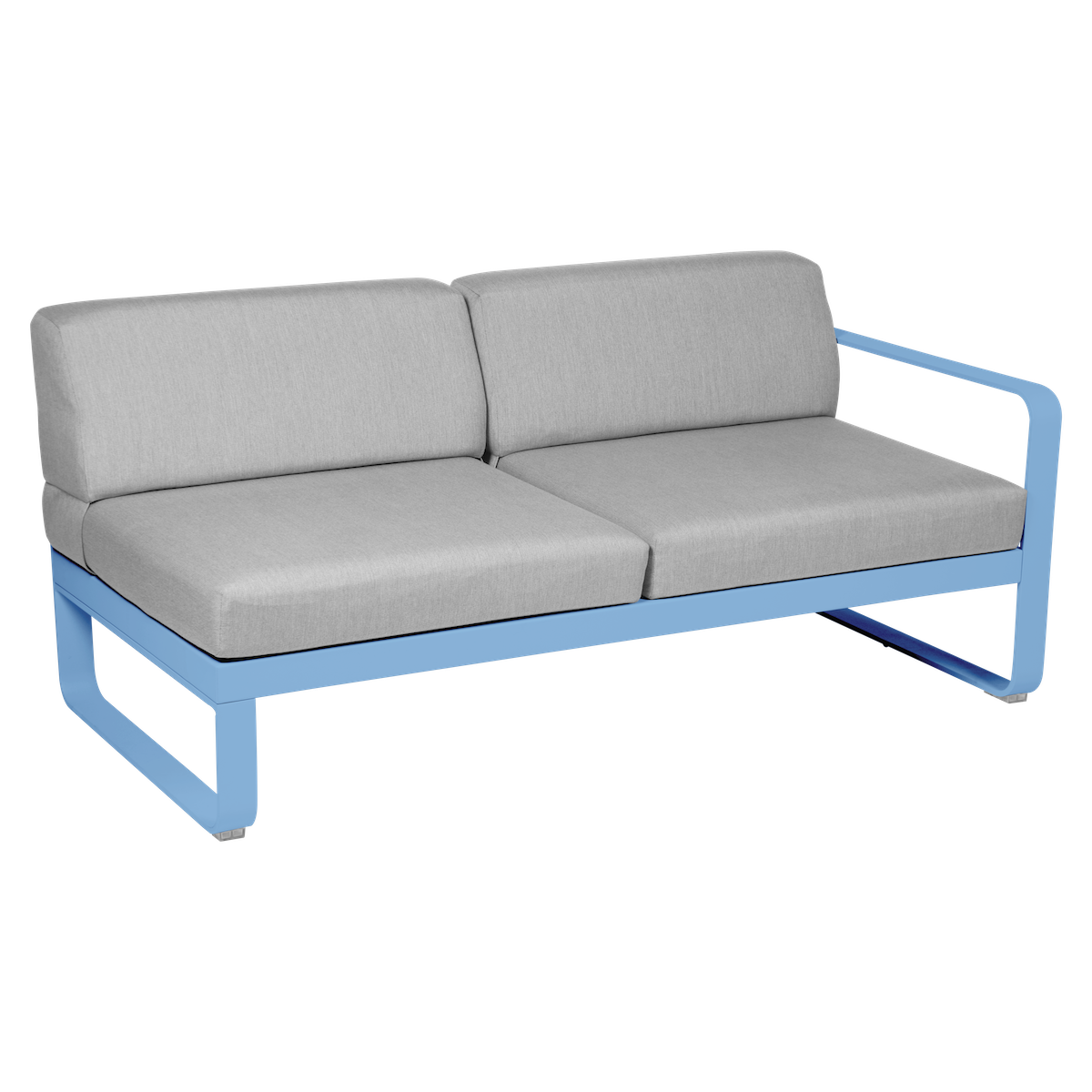 Module droit 2 places BELLEVIE Fermob bleu maya-gris flanelle 
