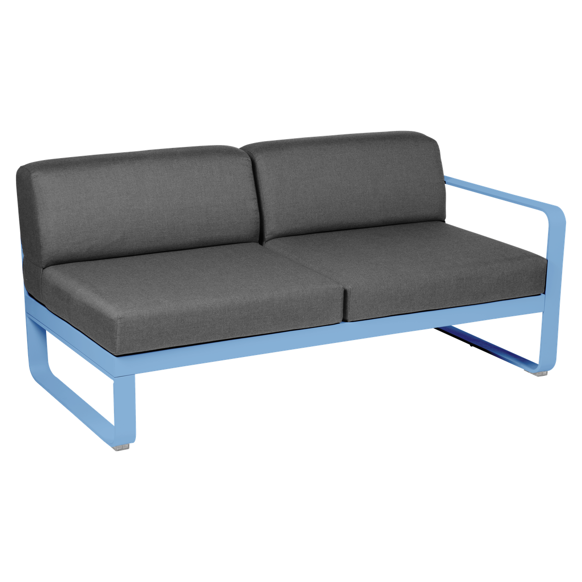 Module droit 2 places BELLEVIE Fermob bleu maya-gris graphite