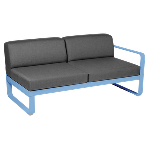 Module droit 2 places BELLEVIE Fermob bleu maya-gris graphite