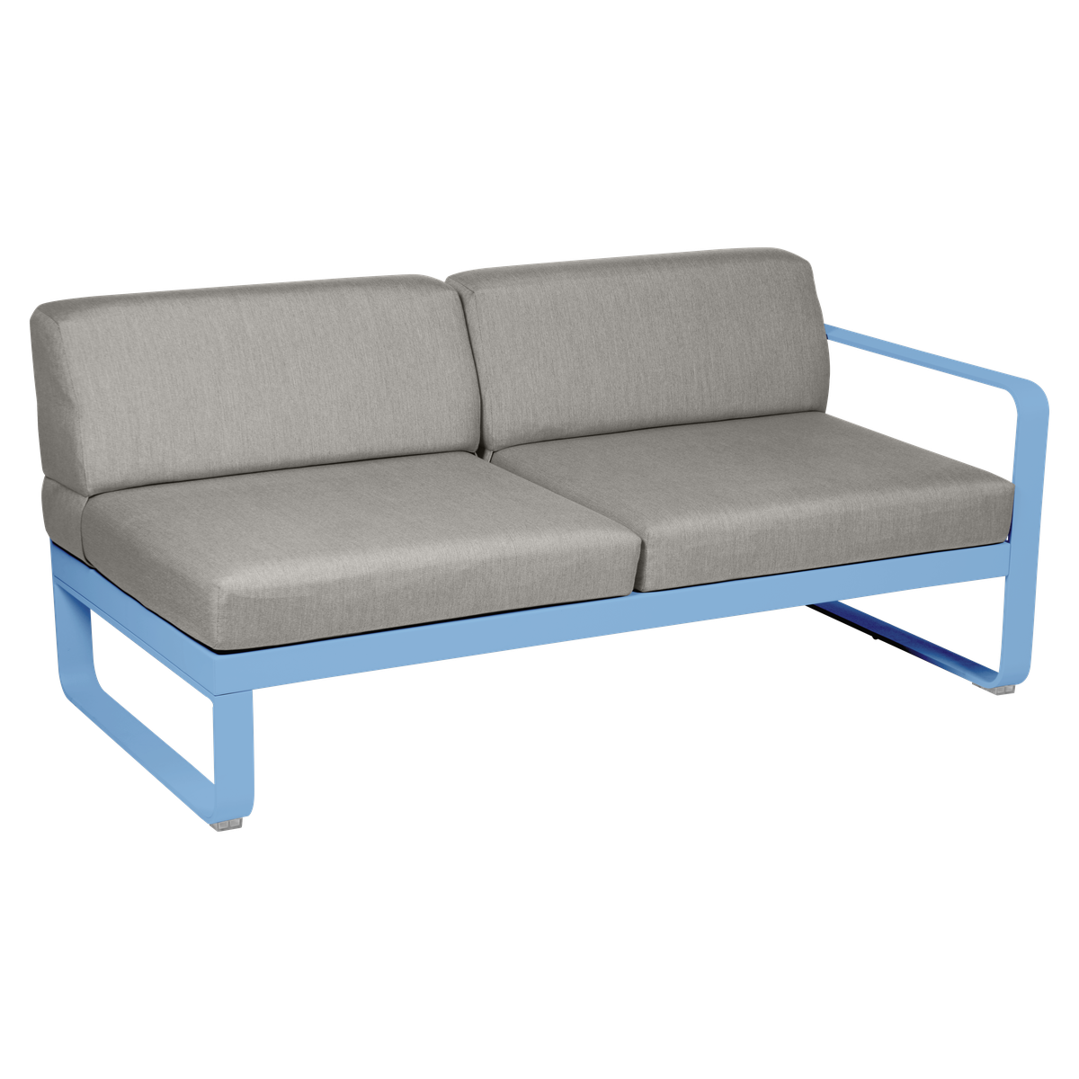 Module droit 2 places BELLEVIE Fermob bleu maya-taupe grisé