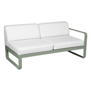 Module droit 2 places BELLEVIE Fermob cactus-blanc grisé