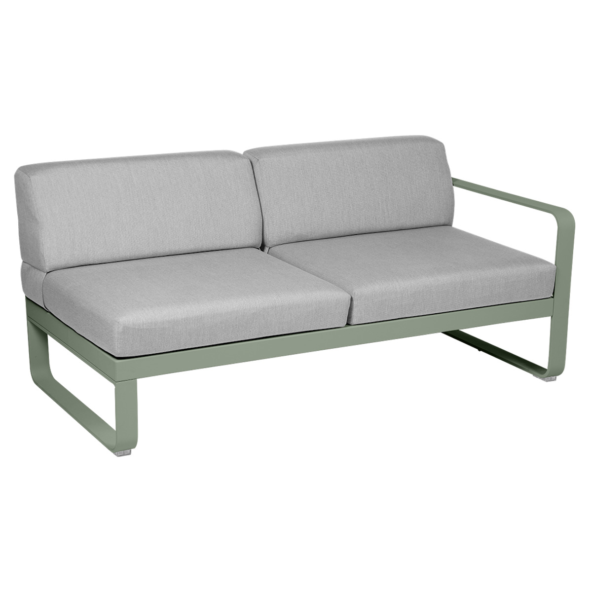 Module droit 2 places BELLEVIE Fermob cactus-gris flanelle