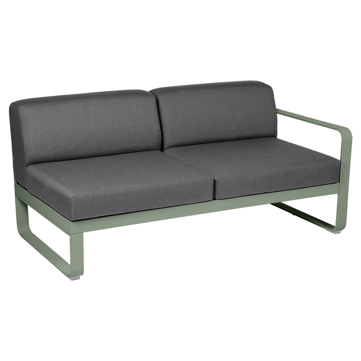 Module droit 2 places BELLEVIE Fermob cactus-gris graphite