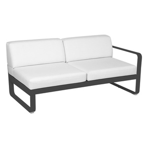 Module droit 2 places BELLEVIE Fermob carbone-blanc grisé