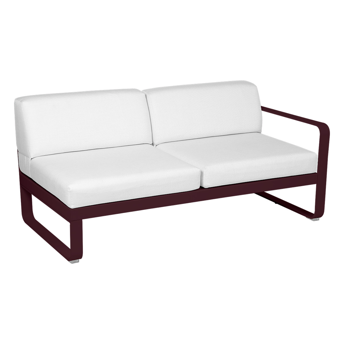 Module droit 2 places BELLEVIE Fermob cerise noire-blanc grisé