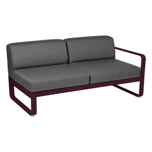 Module droit 2 places BELLEVIE Fermob cerise noire-gris graphite