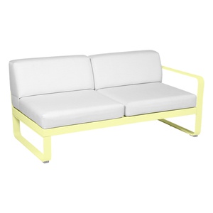 Module droit 2 places BELLEVIE Fermob citron givré-blanc grisé