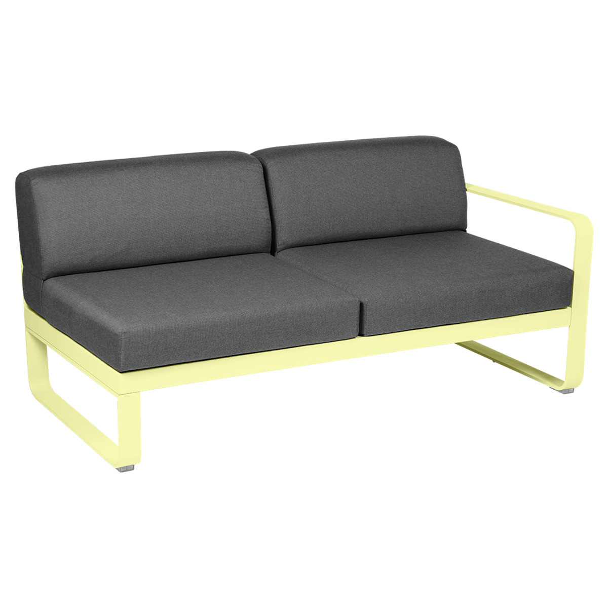 Module droit 2 places BELLEVIE Fermob citron givré-gris graphite