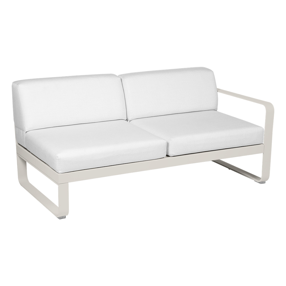 Module droit 2 places BELLEVIE Fermob gris argile-blanc grisé