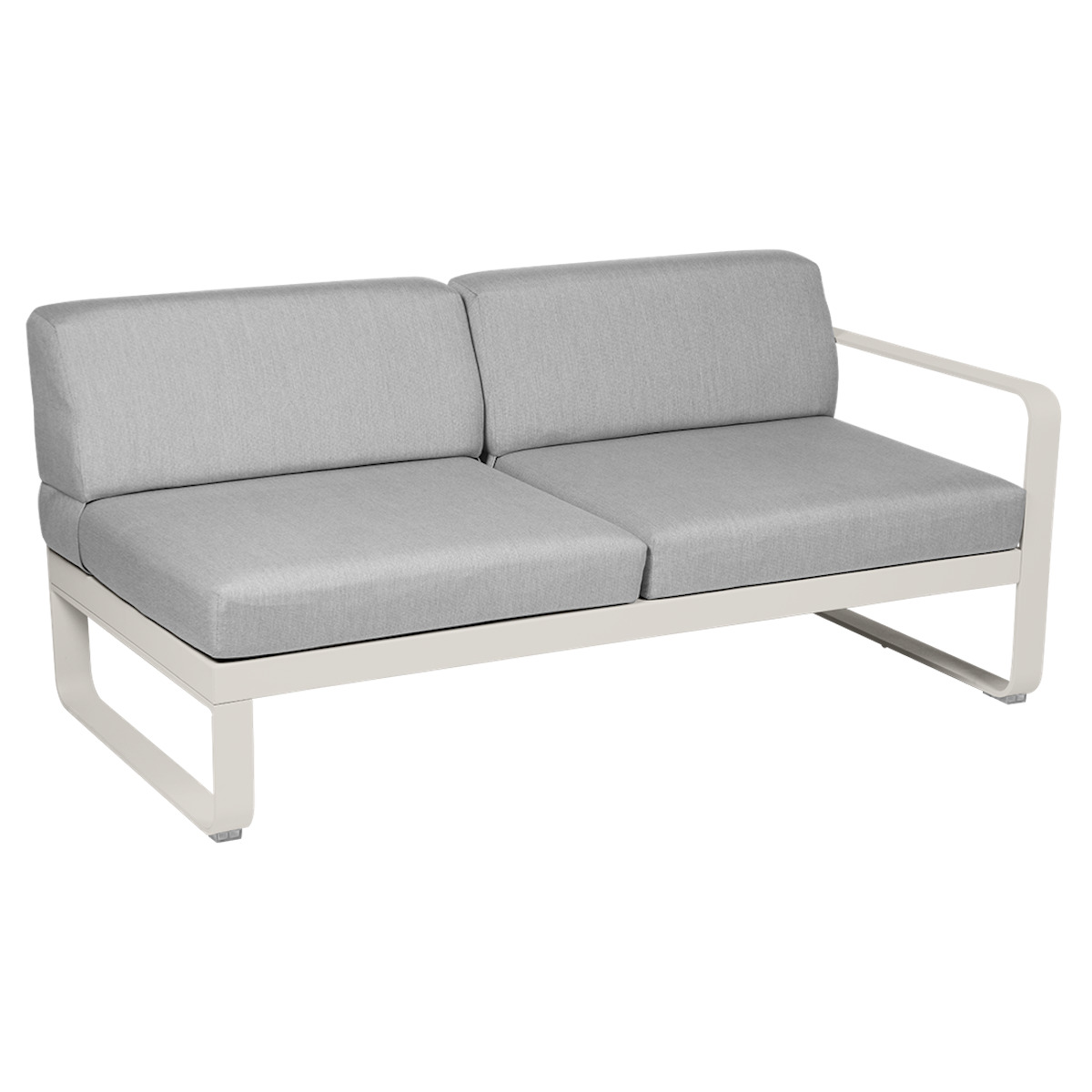 Module droit 2 places BELLEVIE Fermob gris argile-gris flanelle