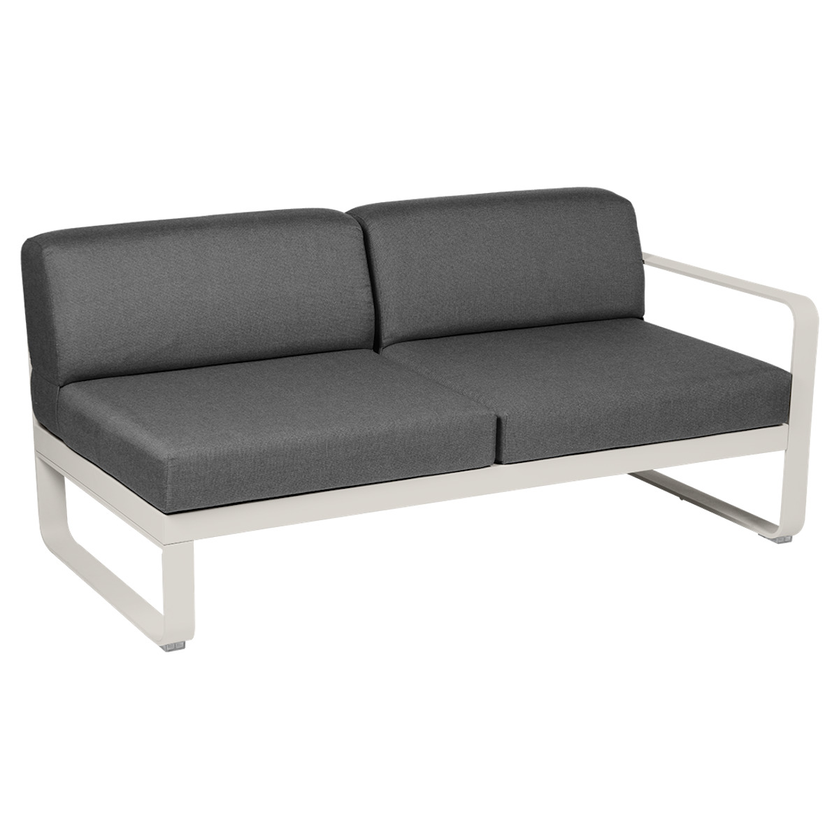 Module droit 2 places BELLEVIE Fermob gris argile-gris graphite