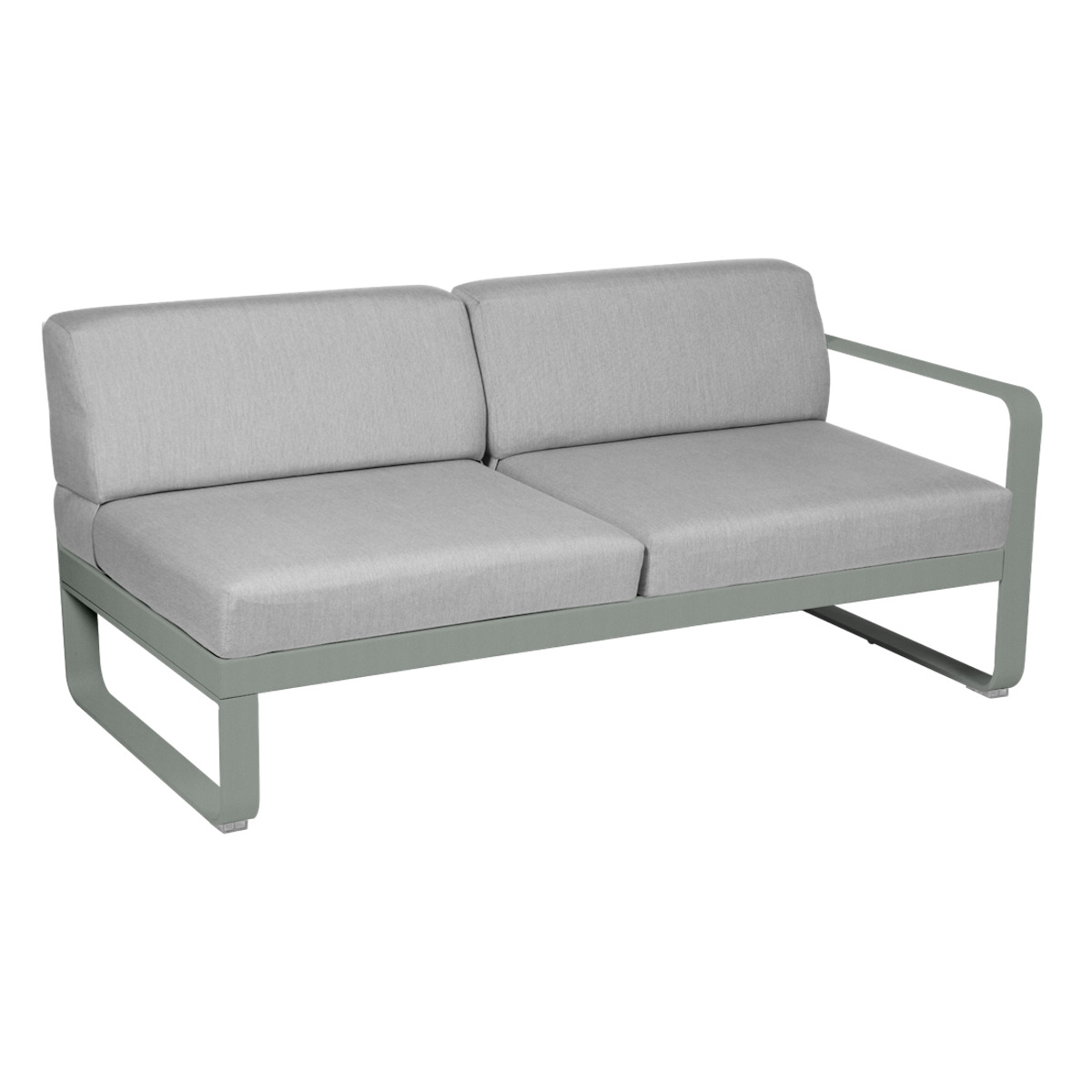 Module droit 2 places BELLEVIE Fermob gris lapilli-gris flanelle