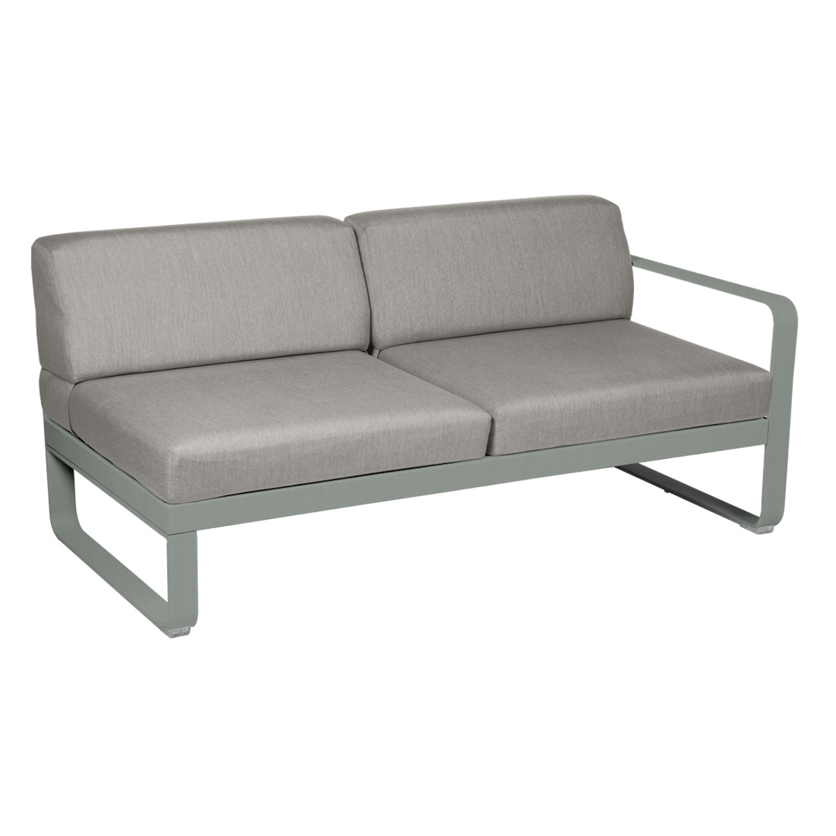 Module droit 2 places BELLEVIE Fermob gris lapilli-taupe grisé