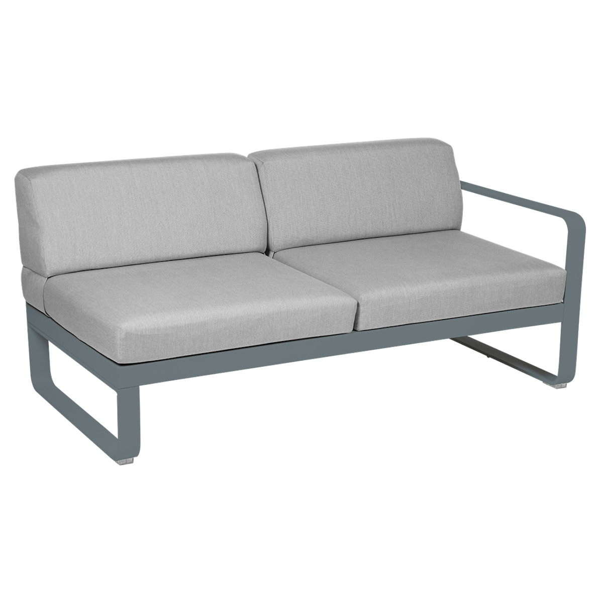 Module droit 2 places BELLEVIE Fermob gris orage-gris flanelle