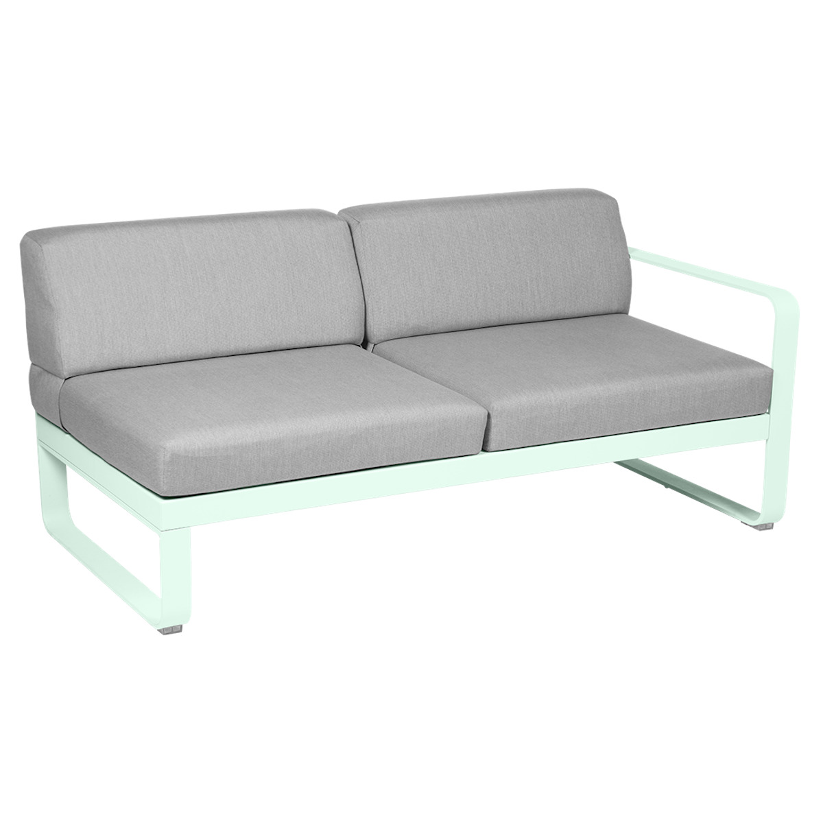 Module droit 2 places BELLEVIE Fermob menthe glaciale-gris flanelle