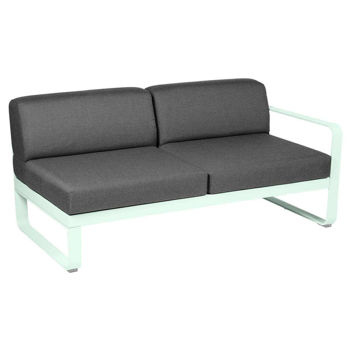Module droit 2 places BELLEVIE Fermob menthe glaciale-gris graphite
