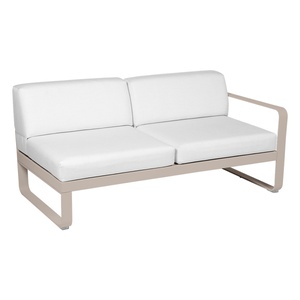Module droit 2 places BELLEVIE Fermob muscade-blanc grisé