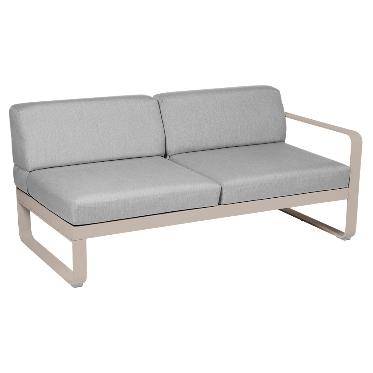 Module droit 2 places BELLEVIE Fermob muscade-gris flanelle