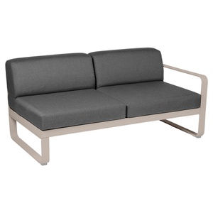 Module droit 2 places BELLEVIE Fermob muscade-gris graphite