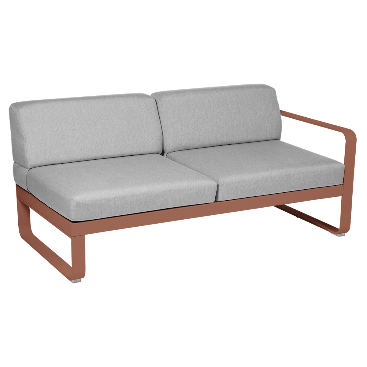 Module droit 2 places BELLEVIE Fermob ocre rouge-gris flanelle