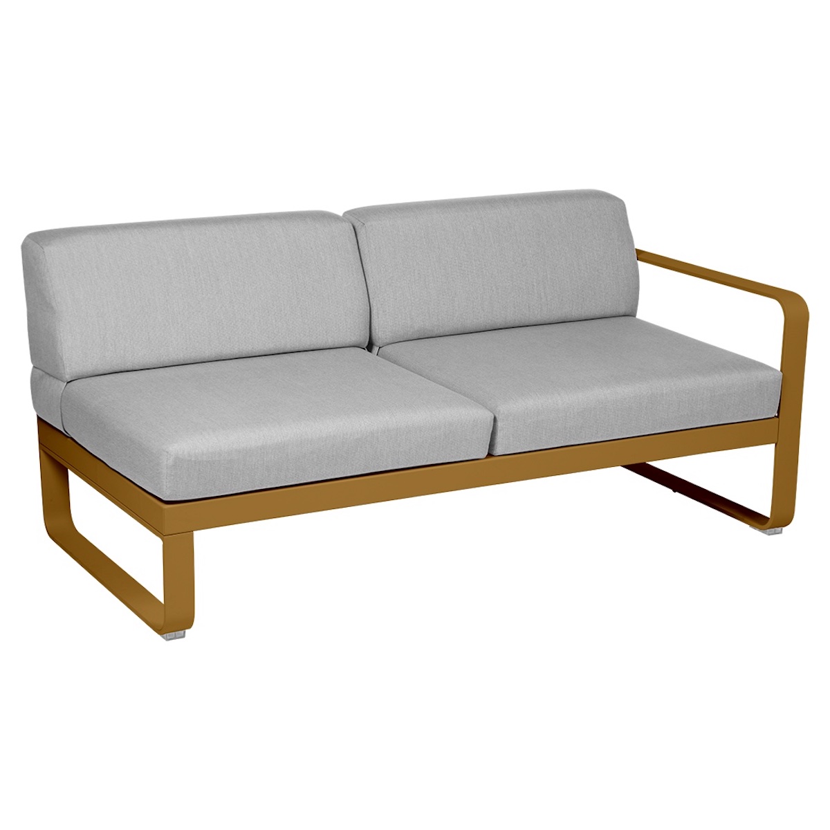 Module droit 2 places BELLEVIE Fermob pain d'épices-gris flanelle