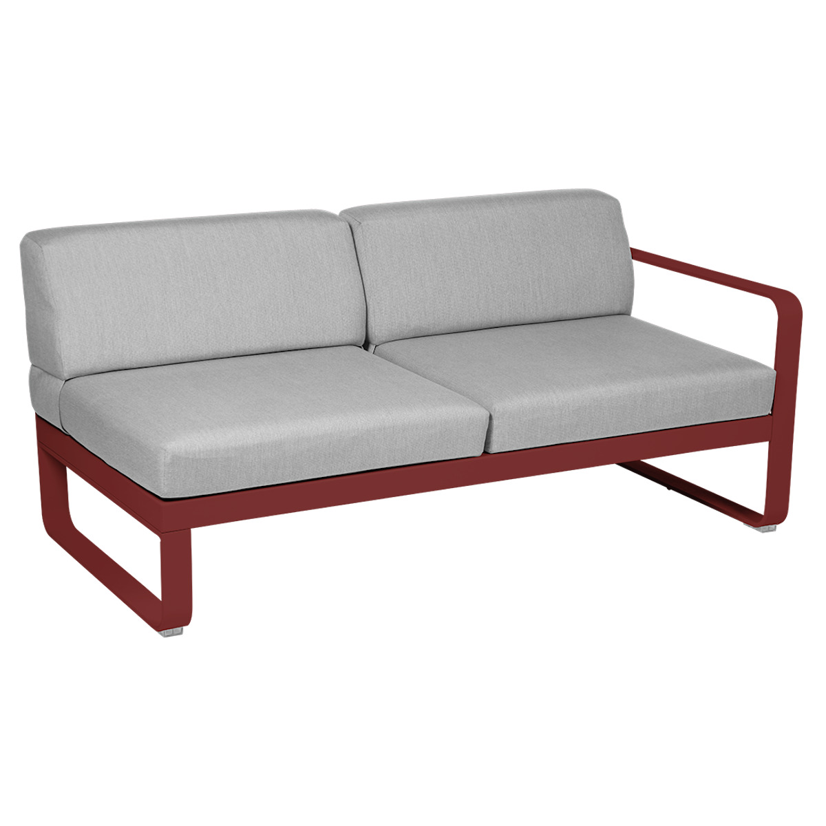 Module droit 2 places BELLEVIE Fermob piment-gris flanelle