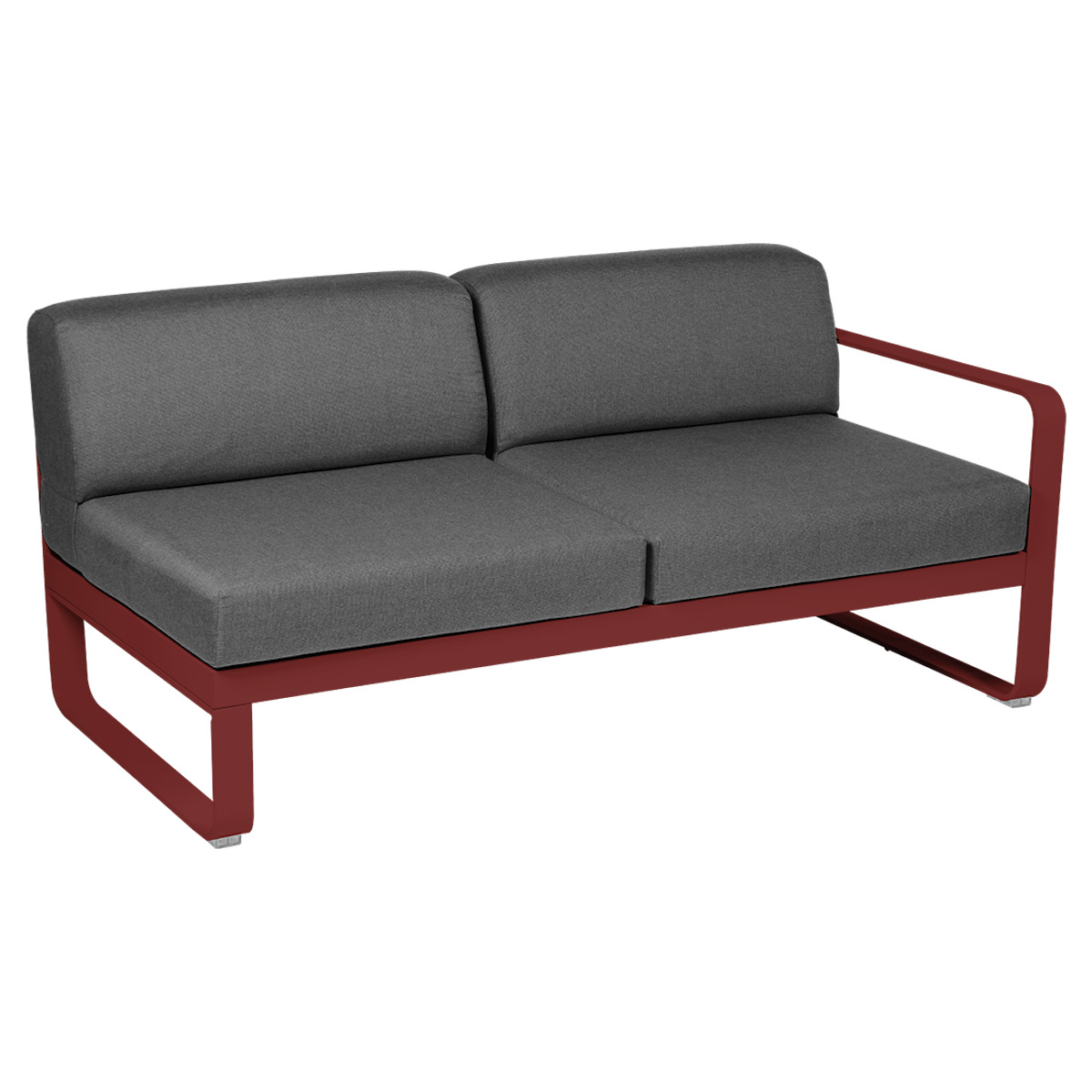 Module droit 2 places BELLEVIE Fermob piment-gris graphite