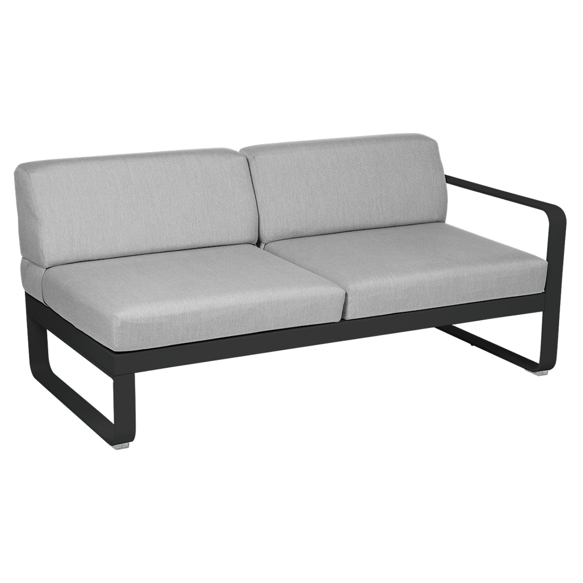Module droit 2 places BELLEVIE Fermob réglisse-gris flanelle