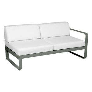 Module droit 2 places BELLEVIE Fermob romarin-blanc grisé
