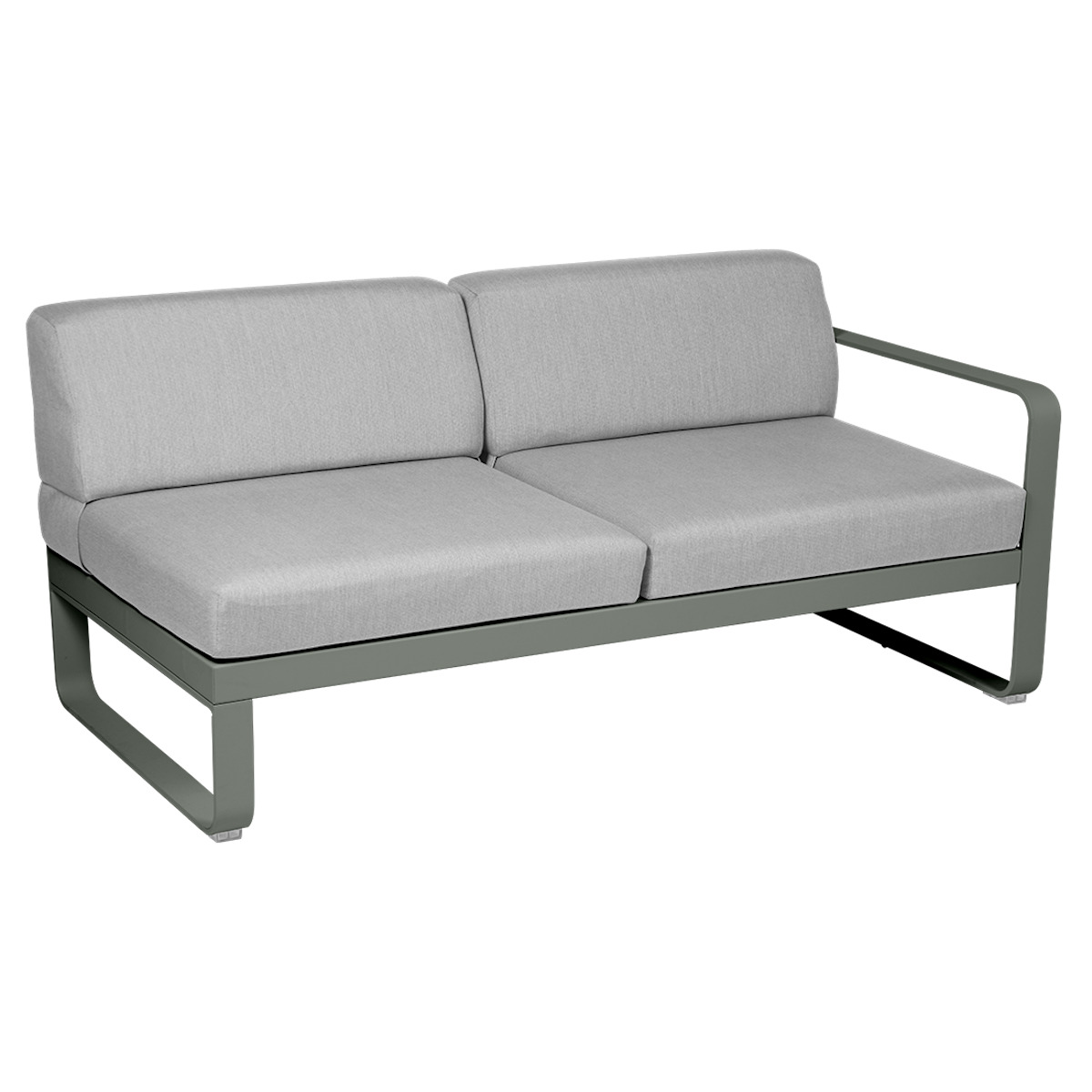Module droit 2 places BELLEVIE Fermob romarin-gris flanelle