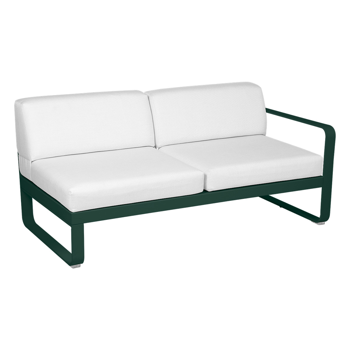 Module droit 2 places BELLEVIE Fermob vert cèdre-blanc grisé