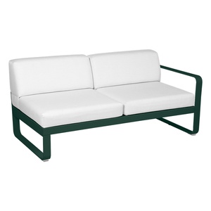 Module droit 2 places BELLEVIE Fermob vert cèdre-blanc grisé