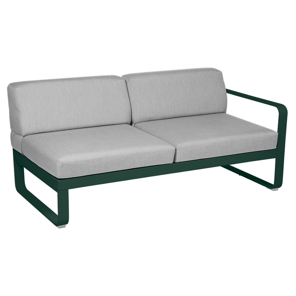 Module droit 2 places BELLEVIE Fermob vert cèdre-gris flanelle