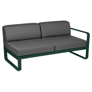 Module droit 2 places BELLEVIE Fermob vert cèdre-gris graphite