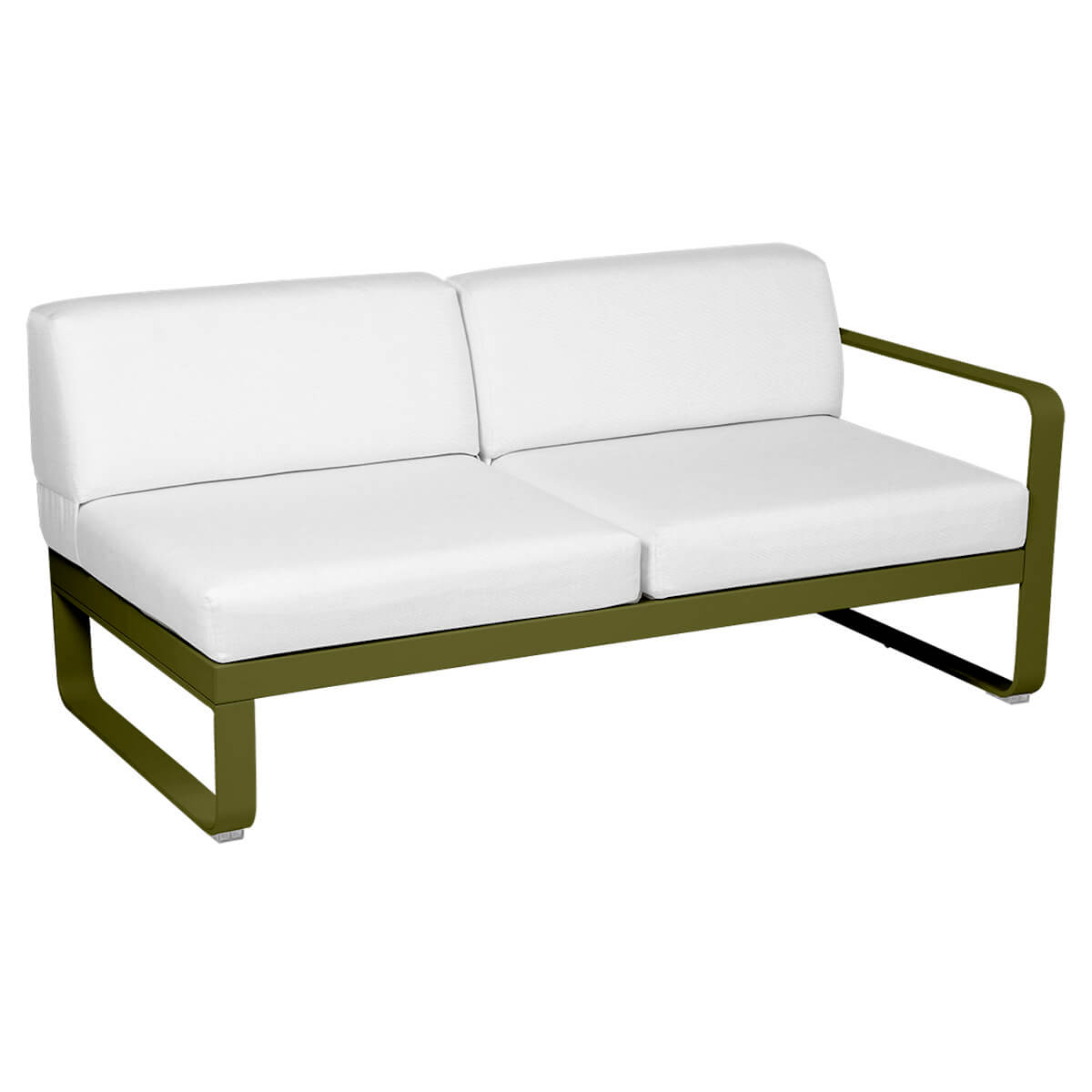 Module droit 2 places BELLEVIE Fermob vert pesto-blanc grisé