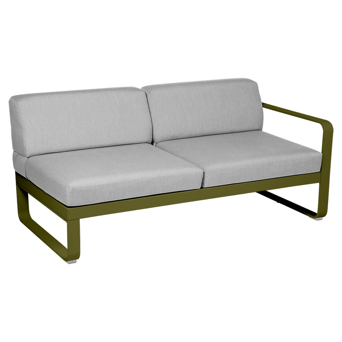 Module droit 2 places BELLEVIE Fermob vert pesto-gris flanelle