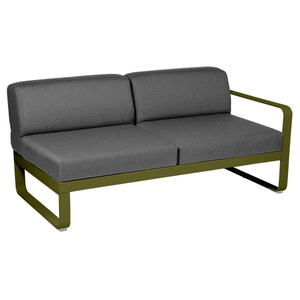 Module droit 2 places BELLEVIE Fermob vert pesto-gris graphite