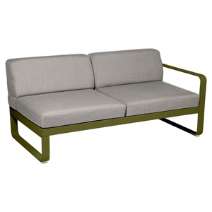 Module droit 2 places BELLEVIE Fermob vert pesto-taupe grisé