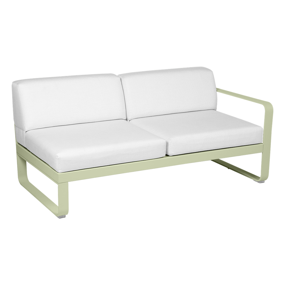 Module droit 2 places BELLEVIE Fermob vert tilleul-blanc grisé
