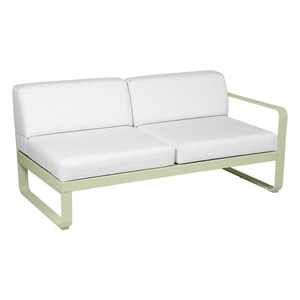 Module droit 2 places BELLEVIE Fermob vert tilleul-blanc grisé