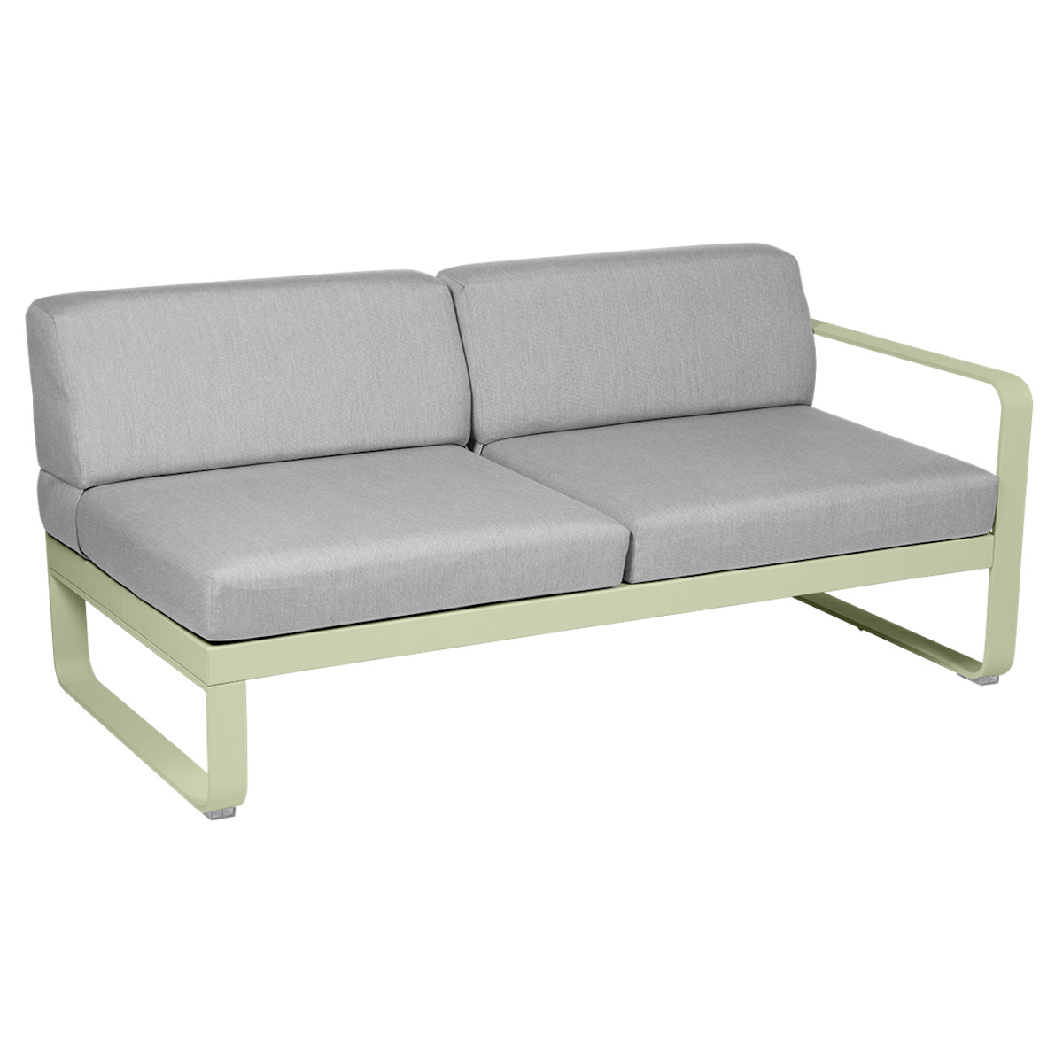 Module droit 2 places BELLEVIE Fermob vert tilleul-gris flanelle