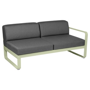 Module droit 2 places BELLEVIE Fermob vert tilleul-gris graphite
