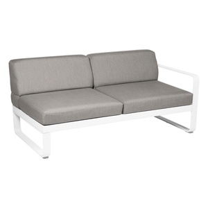 Module droite 2 places BELLEVIE Fermob blanc coton-taupe grisé