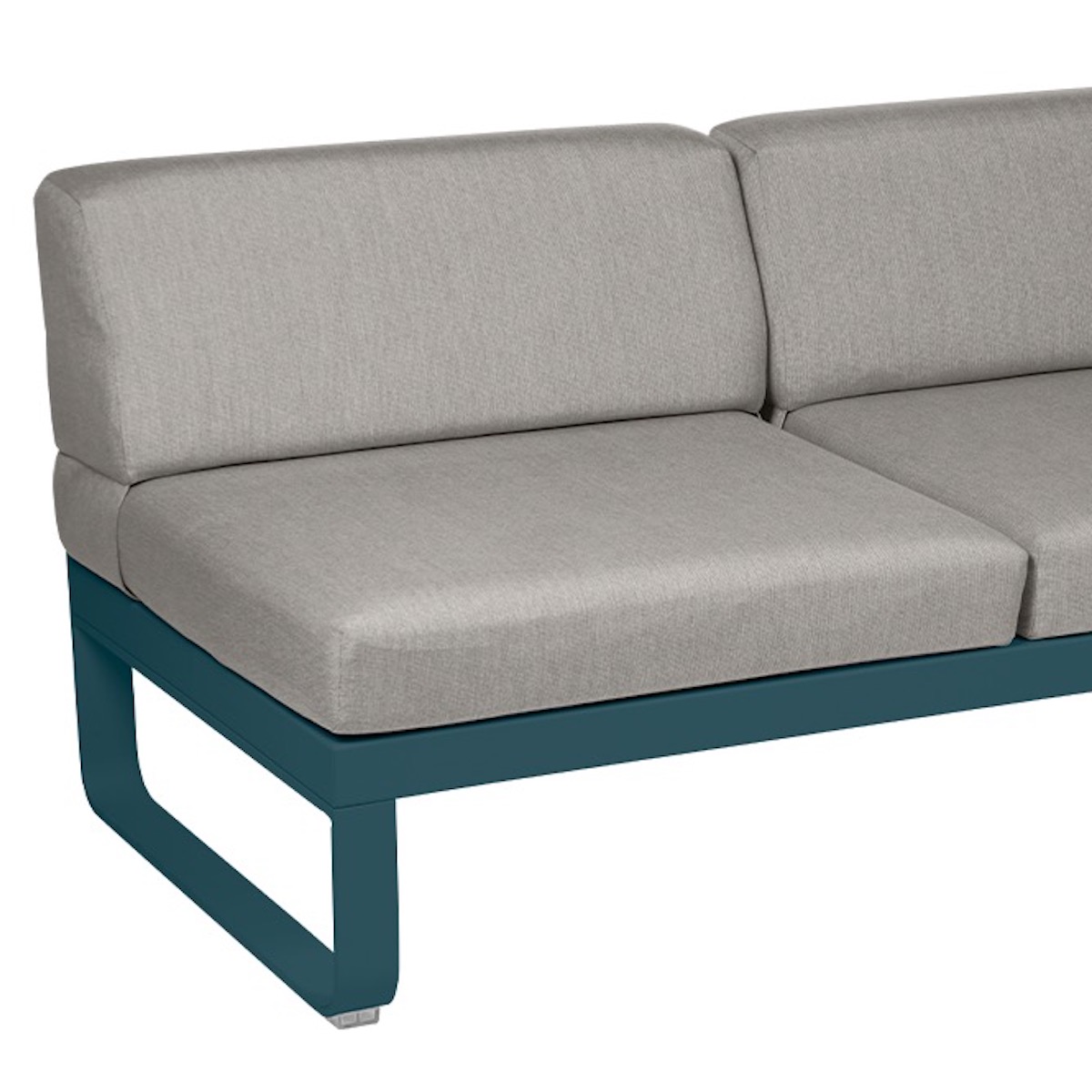 Module droite 2 places BELLEVIE Fermob bleu acapulco-taupe grisé