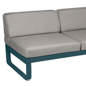 Module droite 2 places BELLEVIE Fermob bleu acapulco-taupe grisé